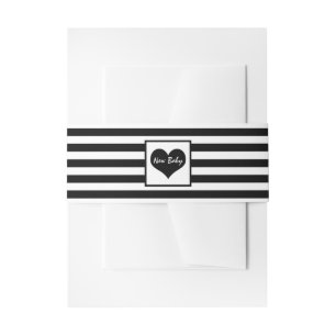 Bandeau De Faire-part Baby shower moderne chic noir & blanc