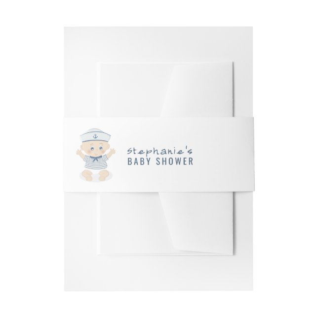 Bandeau De Faire-part Baby shower Nautical Baby Boy (Devant example)