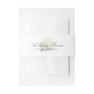 Bandeau De Faire-part Baby shower neutre de genre Hydrangea blanc