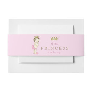 Bandeau De Faire-part Baby shower princesse rose