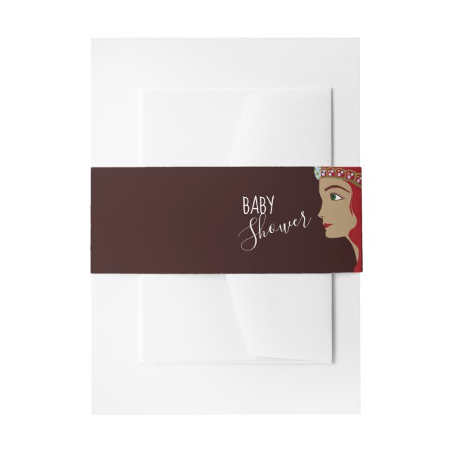 Bandeau De Faire-part Baby shower rouge Princesse (Devant example)