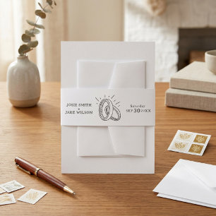 Bandeau De Faire-part Bagues de mariage minimales