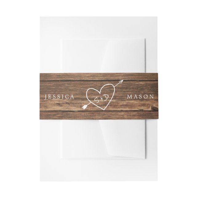 Bandeau De Faire-part Bande Belly Invitation Mariage campagnard Rustique (Devant example)
