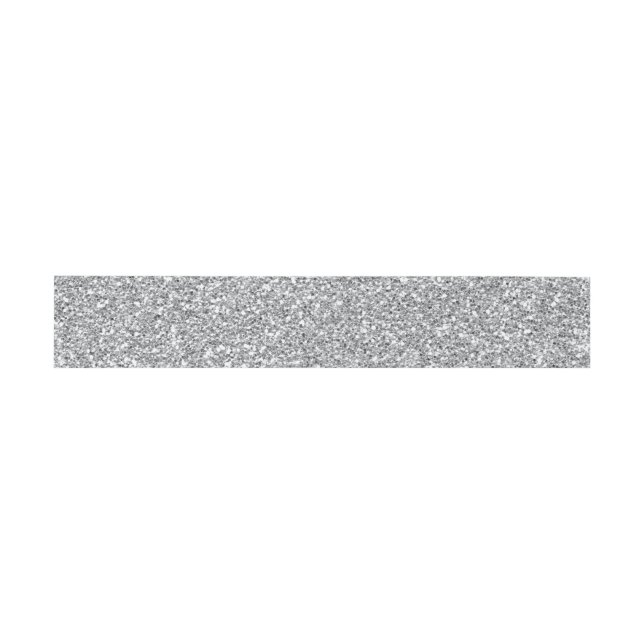 Bandeau De Faire-part Bande Belly Parties scintillant Silver Faux (Plat)
