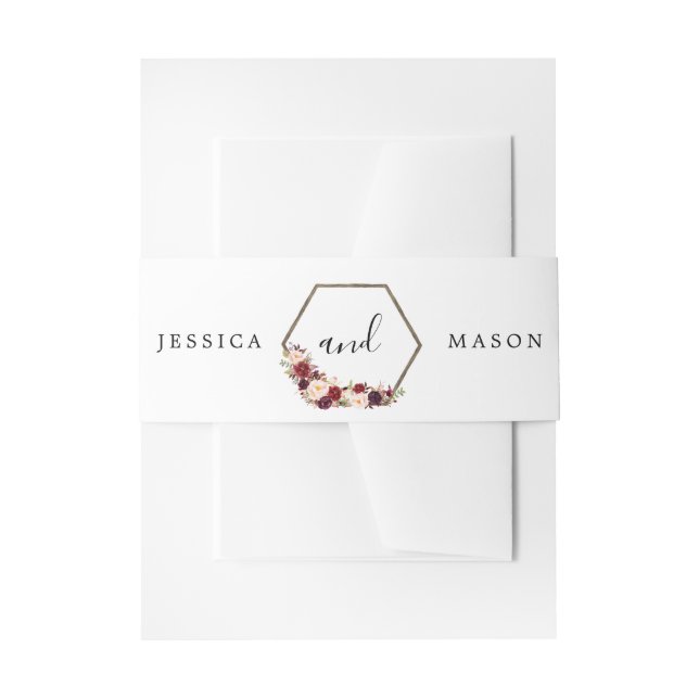 Bandeau De Faire-part Bande de Boho Burgundy (Devant example)