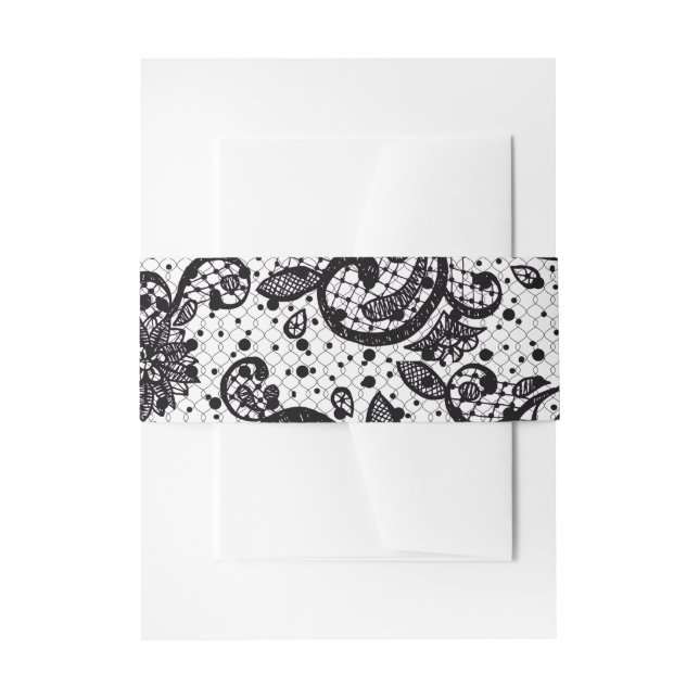 Bandeau De Faire-part Bande de dentelle noire et blanche (Devant example)