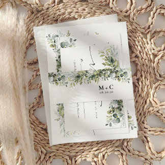 Bandeau De Faire-part Bande de Faire-part de mariage de plantes vertes