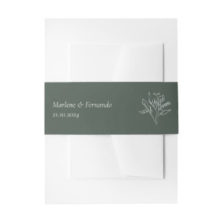 Bandeau De Faire-part Bande de ventre à Faire-part de mariage florale mi