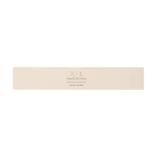 Bandeau De Faire-part Bande de ventre à monogramme doré Enveloppe de m