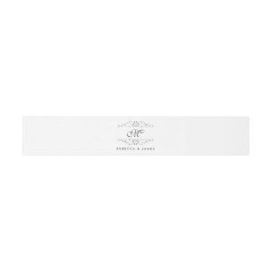 Bandeau De Faire-part Bande de ventre à monogramme en argent antique ave
