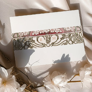 Bandeau De Faire-part Bande de ventre Art Nouveau Mucha Monogrammes Init