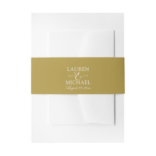 Bandeau De Faire-part Bande de ventre de faire-part de mariage/or
