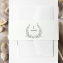 Bande de ventre de mariage à armoiries monogramme
