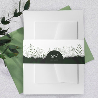 Bandeau De Faire-part Bande de ventre de mariage en verdure botanique fe