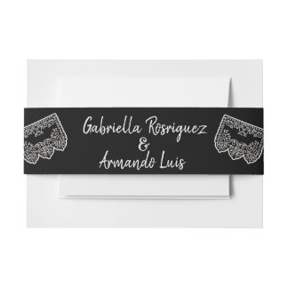 Bandeau De Faire-part Bande de ventre de mariage minimaliste calligraphi