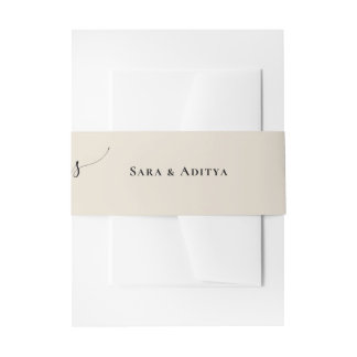 Bandeau De Faire-part Bande de ventre de mariage Minimaliste Elle a dit 