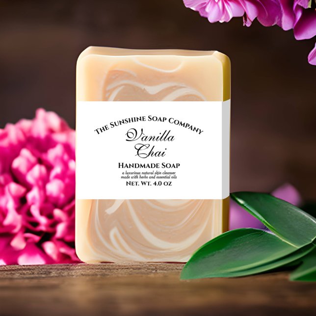 Bandeau De Faire-part Bande de ventre de savon blanc élégant (Créateur téléchargé)