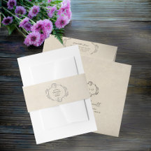 Bande de ventre d'enveloppe de mariage botanique v
