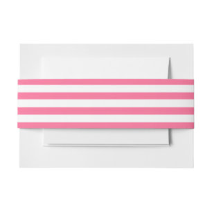 Bandeau De Faire-part Bande de ventre d'invitation à rayures roses et bl