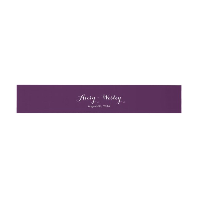 Bandeau De Faire-part Bande de ventre d'invitation florale violette (Plat)