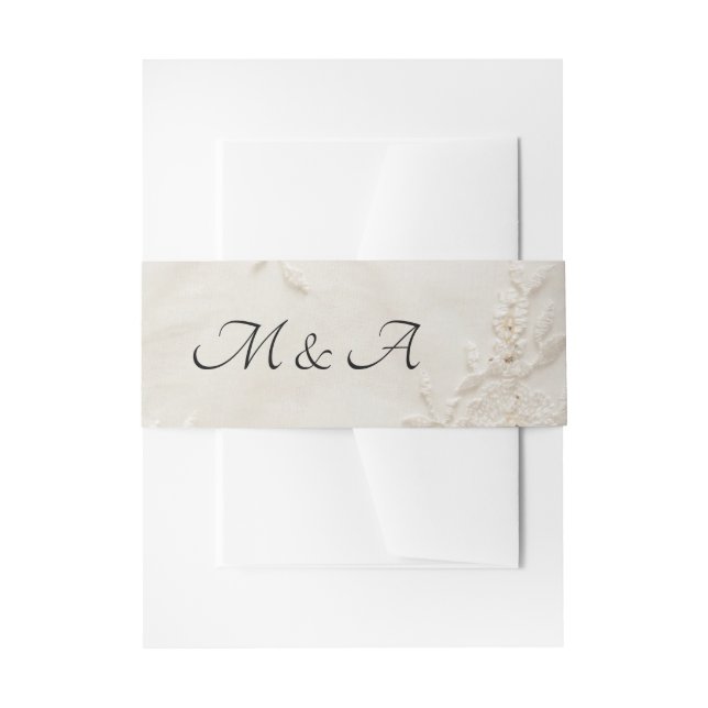 Bandeau De Faire-part Bande de ventre en dentelle brodée (Devant example)