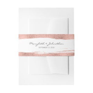 Bandeau De Faire-part Bande de ventre en or Rose moderne