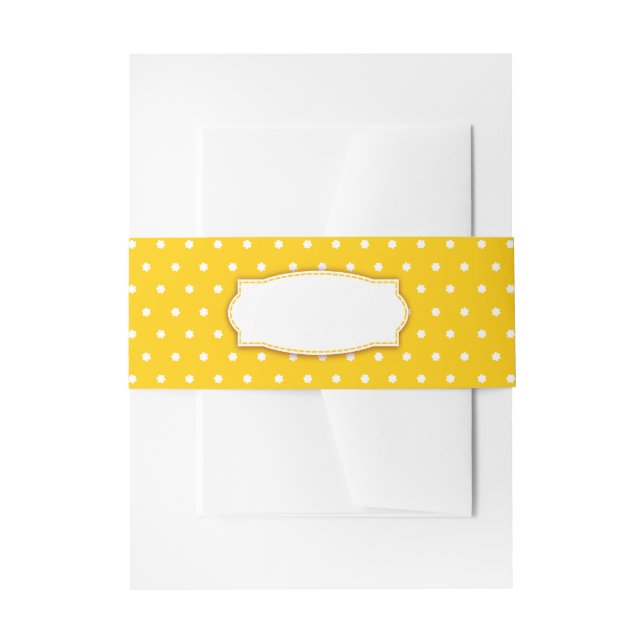 Bandeau De Faire-part Bande de ventre jaune pois (Devant example)