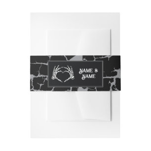 Bandeau De Faire-part Bande de ventre mariage Halloween Squelette Mains 