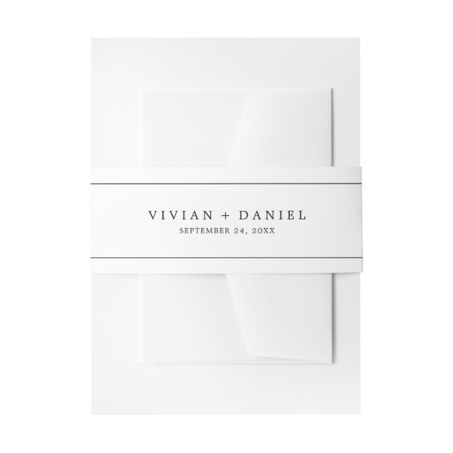 Bandeau De Faire-part Bande de ventre Mariage minimaliste (Devant example)