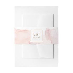 Bandeau De Faire-part Bande de ventre Mariage moderne en soie transparen
