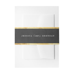 Bandeau De Faire-part Bande de ventre moderne Gold & Black Faire-part de