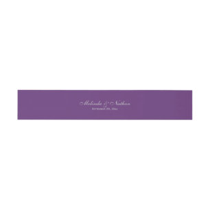 Bandeau De Faire-part Bande de ventre   Personalisé Violet, Gris   MARIA
