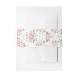 Bandeau De Faire-part bande rose florale de ventre pour des invitations