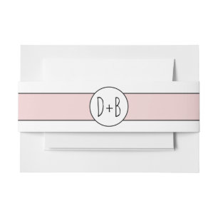 Bandeau De Faire-part Bande rose vierge et mariage des initiales