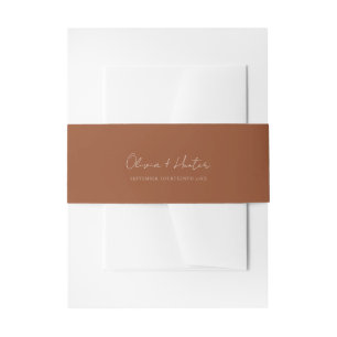 Bandeau De Faire-part Bande ventre minimaliste de Faire-part de mariage