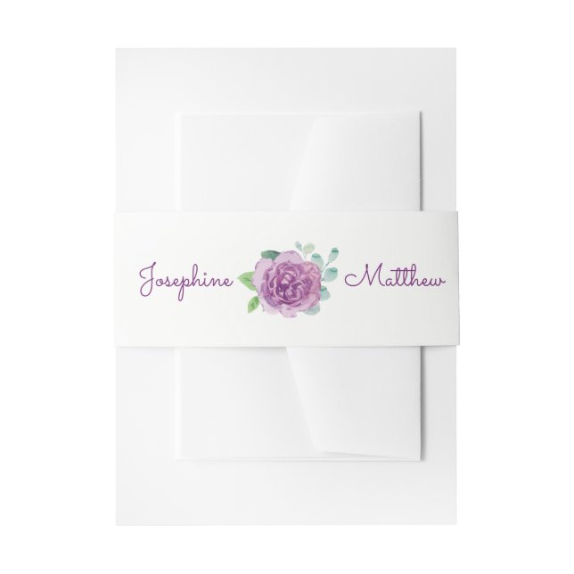 Bandeau De Faire-part Bandes de Faire-part de mariage Roses violets (Devant example)