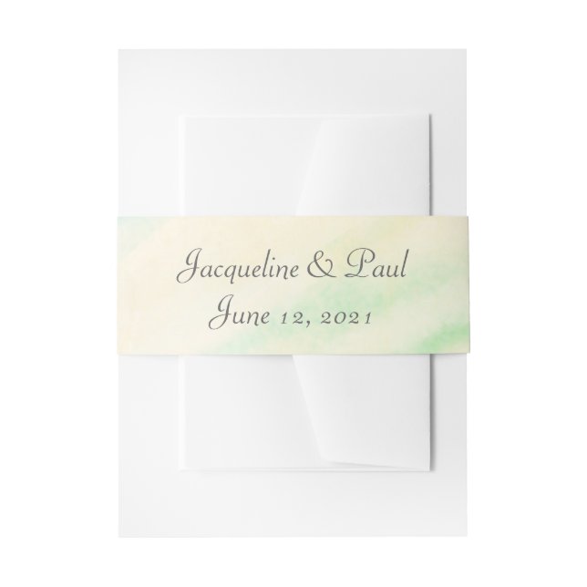 Bandeau De Faire-part Bandes de ventre Mariage d'aquarelle tropicale (Devant example)