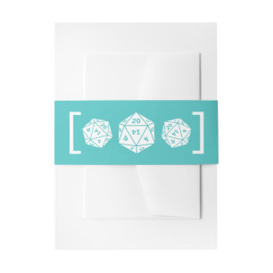 Bandeau De Faire-part Bandes de ventre Mariage turquoise D20 Dice
