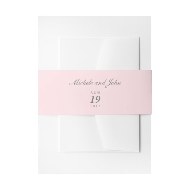Bandeau De Faire-part Bandes de ventre rose pâle (Devant example)