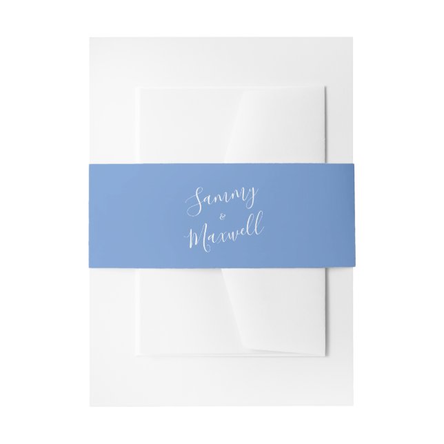 Bandeau De Faire-part Bandes d'invitation de mariage personnalisées bleu (Devant example)
