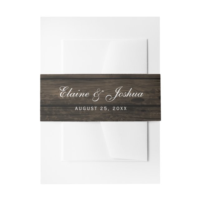 Bandeau De Faire-part barn wood rustique country chic belly band (Devant example)