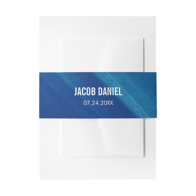 Bandeau De Faire-part Barre grunge bleue moderne Mitzvah (Devant example)