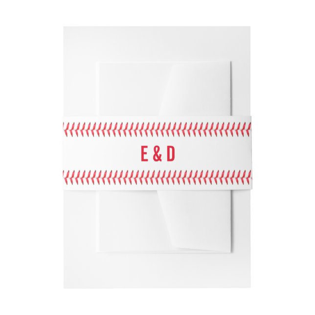 Bandeau De Faire-part Baseball Stitch Sport Mariage à thème (Devant example)