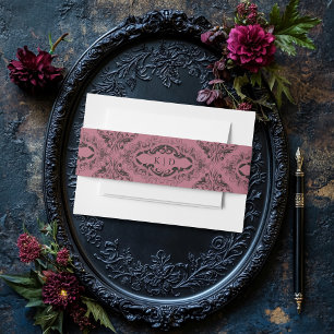 Bandeau De Faire-part Batte victorienne jusqu'à la mort Mariage noir & v