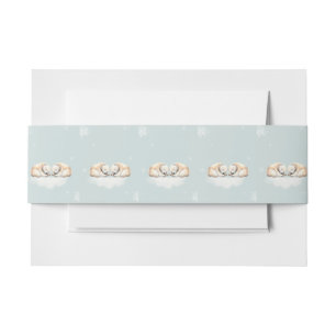 Bandeau De Faire-part Bearly Wait Double Snuggings Twin Polar Bears