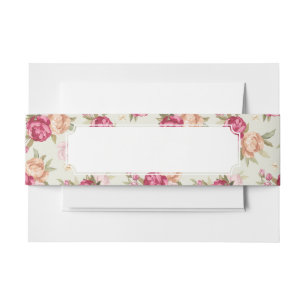 Bandeau De Faire-part Beau motif de pivoine de couleur sur le vert