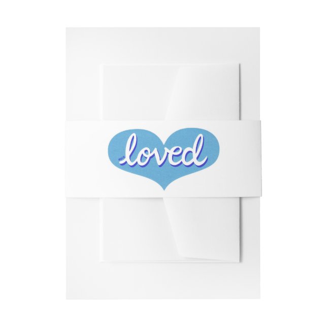 Bandeau De Faire-part BEAUCOUP AIMÉ - Coeur d'amour bleu - (Devant example)