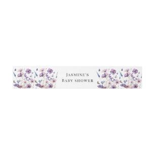 Bandeau De Faire-part Bébé en fleur baby shower fleur sauvage stationnai