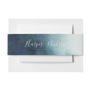Bandeau De Faire-part Belle aquarelle bleu marine
