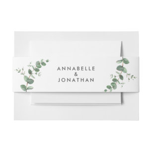 Bandeau De Faire-part Belle délicate feuille d'eucalyptus mariage cla